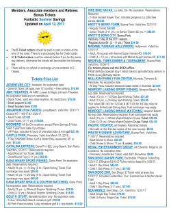 Members, Associate members and Retirees Bonus Tickets Funtastic