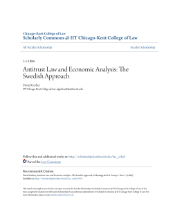Antitrust Law and Economic Analysis: The Swedish Approach