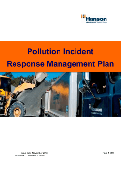 Rosewood Pollution Incident Response Management Plan