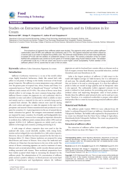 Studies on Extraction of Safflower Pigments and its Utilization in Ice