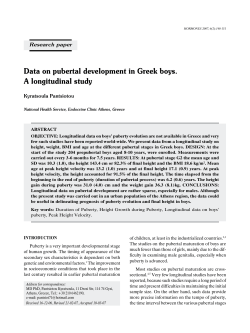 Data on pubertal development in Greek boys. A