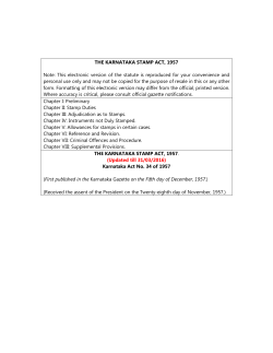 THE KARNATAKA STAMP ACT, 1957 New Version