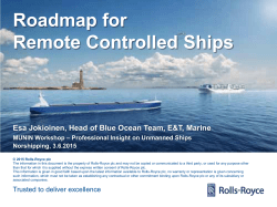 Rolls-Royce`s roadmap for autonomous ships