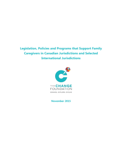 Legislation, Policies and Programs that Support Family Caregivers