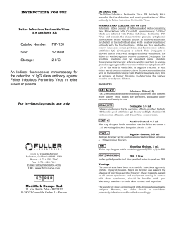 INSTRUCTIONS FOR USE Catalog Number: FIP