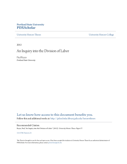 An Inquiry into the Division of Labor - PDXScholar