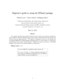 Beginner`s guide to using the DESeq2 package