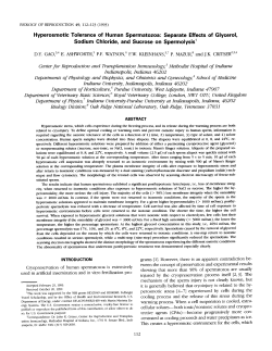 Hyperosmotic Tolerance of Human Spermatozoa: Separate Effects