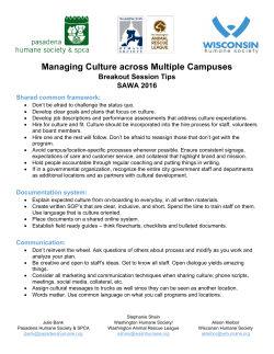 Managing Culture across Multiple Campuses