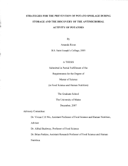 STRATEGIES FOR THE PREVENTION OF POTATO SPOILAGE