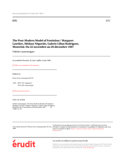 "The Post-Modern Model of Feminism" / Margaret Lawther