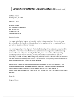Sample Cover Letter for Engineering Students