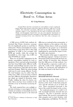 Electricity Consumption in Rural vs. Urban Areas