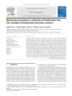 Measuring uncertainty in estimates of biodiversity loss: The example