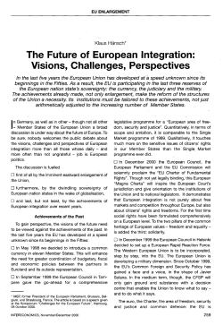 The Future of European Integration: Visions