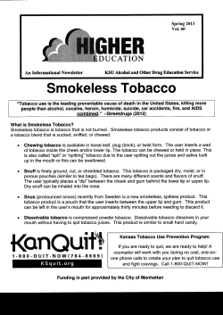Smokeless Tobacco - Kansas State University