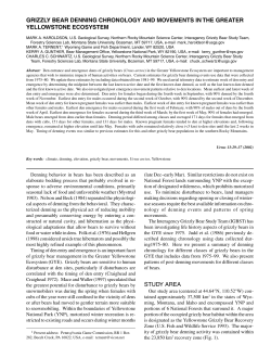 grizzly bear denning chronology and movements in