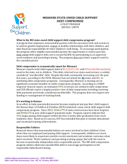 MISSOURI STATE-OWED CHILD SUPPORT DEBT COMPROMISE