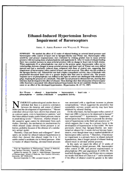 Ethanol-Induced Hypertension Involves Impairment of Baroreceptors
