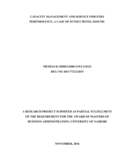 capacity management and service industry performance, a case of