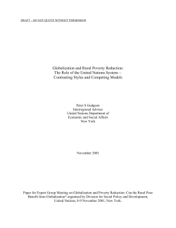 Globalization and Rural Poverty Reduction: The Role of the United
