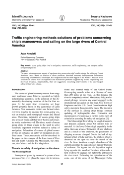 Traffic engineering methods solutions of problems concerning ship`s