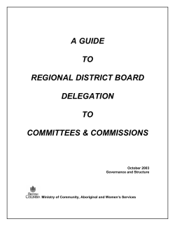 A Guide to Regional District Board Delegation