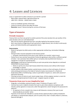 4: Leases and Licences