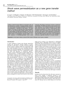 Shock wave permeabilization as a new gene transfer method