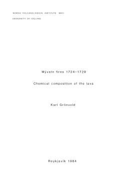 Myvatn fires 1724-1729 Chemical composition of the lava