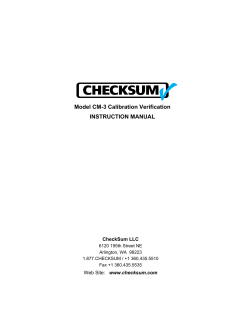 CheckSum CM-3 Instruction Manual