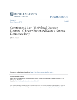 Constitutional Law - The Political Question Doctrine