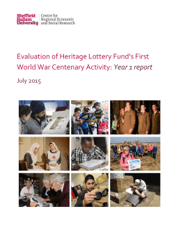 First World War Centenary Evaluation Year 1 full report