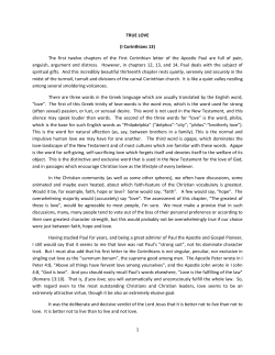 Corinthians First 13 &ndash; TRUE LOVE