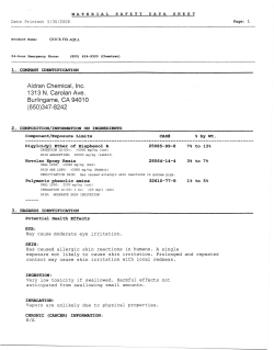 Aldran Chemical, Inc. 1313 N. Carolan Ave. Burlingame, CA 94010