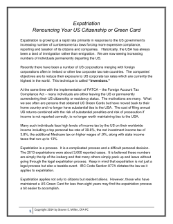 Expatriation Renouncing Your US Citizenship or Green Card