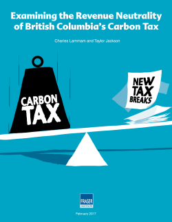 Examining the Revenue Neutrality of British Columbia`s Carbon Tax