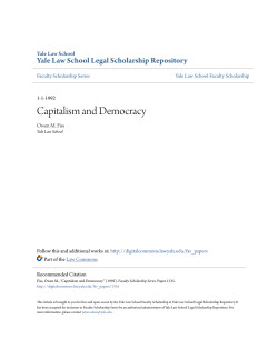 Capitalism and Democracy - Yale Law School Legal Scholarship