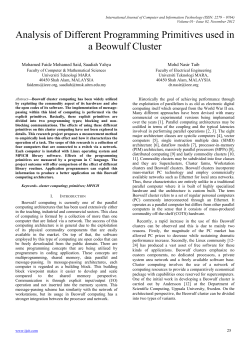 Analysis of Different Programming Primitives used in a Beowulf Cluster
