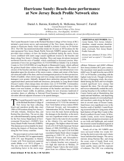 Hurricane Sandy: Beach-dune performance at New Jersey Beach