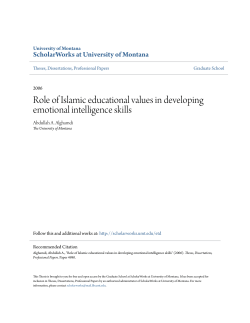 Role of Islamic educational values in developing emotional