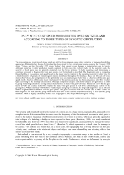 Daily wind gust speed probabilities over Switzerland according to