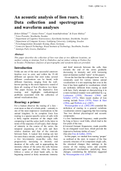 An acoustic analysis of lion roars. I: Data collection and