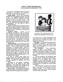 Unit 13 Other Amendments