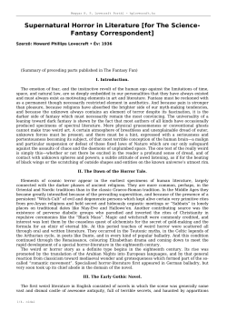 Supernatural Horror in Literature