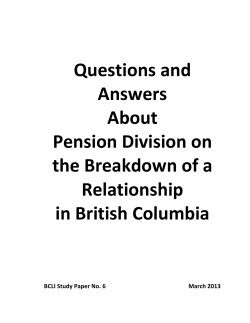 Questions and Answers About Pension Division on the Breakdown