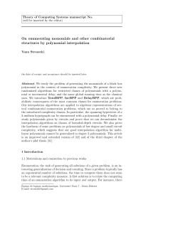 On enumerating monomials and other combinatorial