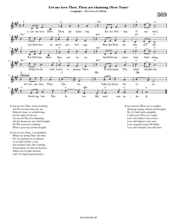 Let me love Thee, Thou art claiming (New Tune)