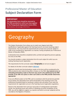 Geography - Teaching Council