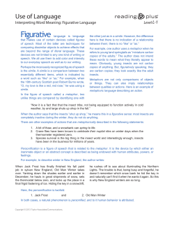 Interpreting Figurative Language| L-1 Use of Language
